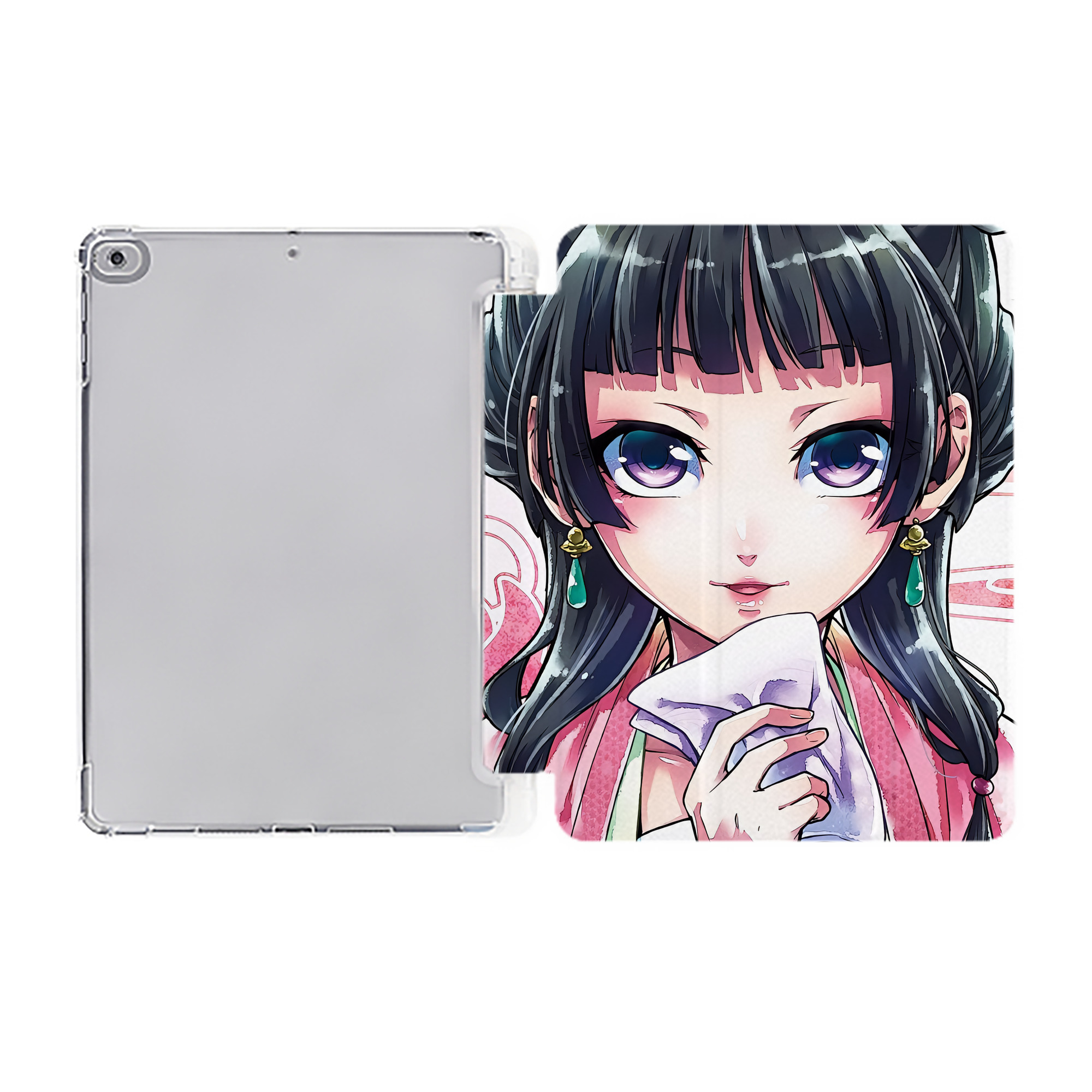 （画像用） 薬屋のひとりごと The Apothecary Diaries IPad ケース ペン収納付き 三つ折りスタンド PUレザー×シリコン 対応機種9.5/10.5/10.9インチ